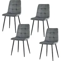 HTI 4 Stühle Mesa Modern Samt, Sitzhöhe 49,5 cm, 44,5x53x86,5 cm (BxTxH)