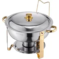 Vevor Chafing Dish Buffet Speisenwärmer mit 4 Behältern in voller Größe (4,7 L pro)