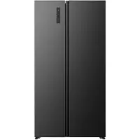 Hisense Freistehend Side-by-Side-Kühlschrank, 544 l, Freistehend, Amerikanische Tür, Schwarz, 2 Tür(en), Berührung, LED