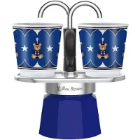 Bialetti 0005349, Mokka-Kanne, Schwarz, Blau, Edelstahl, Aluminium, 2 Tassen, Kunststoff, 1 Stück(e)