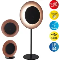 Näve LED Tischlampe Solan, dimmbar, schwarz, für Wohn- / Esszimmer, Metall, Modern, LED Tischlampe