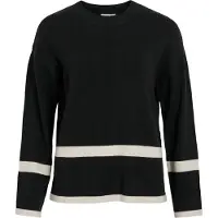 Vila Rundhalspullover "VIRIL O-NECK OVERSIZE L/S KNIT TOP- NOOS" Materialmix, oversize