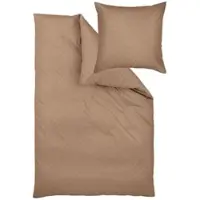 Curt Bauer Mako-Brokat-Damast Bettwäsche Alva 140x200 cm + 70x90 cm | terra - braun