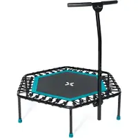 Sportplus Fitness Trampolin für zuhause, Fitnesstrampolin mit Haltefunktion, max Benutzergewicht 100 kg, SP-T-1100-T