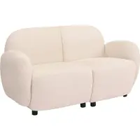 Mendler Wohnzimmer-Set MCW-P33, 2er-Sofa 2x Sessel, Stoff/Textil Chenille (330 g/m²) creme