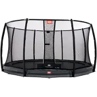 Berg Trampolin InGround Champion inkl. Sicherheitsnetz Deluxe AirFlow Pro 380 cm grau BT-35.42.91.04