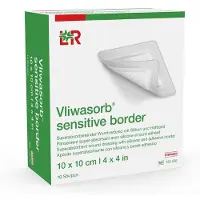 Vliwasorb sensitive border 10x10cm superabs.Wundv. 10 St Verband