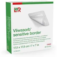 Vliwasorb sensitive bor.17,5x17,5cm superab.Wundv. 10 St Verband