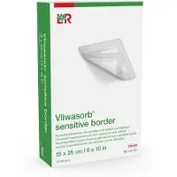 Vliwasorb sensitive border 15x25cm superabs.Wundv. 10 St Verband