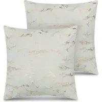 Aspero 2 Kissenbezüge mit Marmordesign 60x60 cm Carrara - 9857