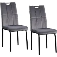 HTI 2er Set Stühle Denton aus Samt, H 96,5 cm, Sitzhöhe 47 cm, hoher Sitzkomfort, Ziernähte
