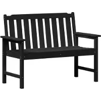 vidaXL Gartenbank Schwarz 120 x 59 x 88 cm HDPE