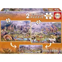 Educa Puzzle Wildlife 2x100 Teile Karton Lernspielzeug