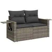 vidaXL Gartensofa-set 11 stk. Grau Poly Rattan