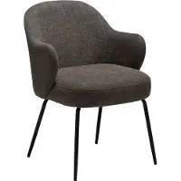 Ebuy24 (2er Set) Bae Dan-Form Esszimmerstuhl mit Armlehnen Bouclé braun.