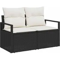 vidaXL Garten-Sofa-Set 8 Stk. 7-Sitzanzahl Schwarz