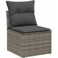 vidaXL Gartensofa-set 9 Stk. Grau Poly-Rattan