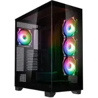 Kolink UNITY ARENA ARGB, Midi Tower, PC, Schwarz, ATX, EATX, micro ATX, Mini-ITX, Stahl, Gehärtetes Glas, Gaming