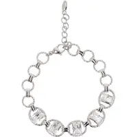 Faina Women Crystal-Studded Bracelet in Silver White | Gr.: onesize