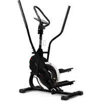 Hop-Sport Cross Stepper für zuhause HS-400B Icon Schwarz - 2-in-1 Crosstrainer und Stepper mit Trainingscomputer - innovatives Trainingsgerät