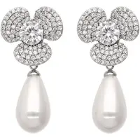 Faina Women Drop Earrings in Silver White | Gr.: onesize