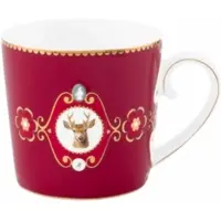 Pip studio Tasse Love Birds Medaillon Deer Dark Red 190 ml (6er-Set)