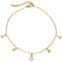 Faina Women Ankle Bracelet With Charms in Rose Gold White | Gr.: onesize