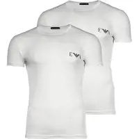 Emporio Armani für Herren. EM001849_AF14131 2er-Set weiße Homie-T-Shirts mit schmaler Passform (S), Heimtextilien, Baumwolle, Kurzarm