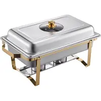 Vevor Chafing Dish Set Speisenwärmer Edelstahl mit 4 Behältern in voller Größe (7,5 L pro)