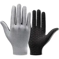 RockBros Breathable Full Finger Cycling Gloves, Size: S - Gray