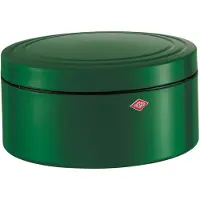 Wesco Keksdose "Classic Line - Gebäckdose", schwarzgrün, H:12,4cm Ø:24cm, Stahlblech, Lebensmittelaufbewahrungsbehälter, Keksdose, Dose mit Deckel & Kunststoffring / schließt dicht, 4 L
