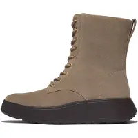 FitFlop Boots F-Mode Suede Lace-Up Flatform Ankle Boots Damen Taupe-Schuhgröße 36