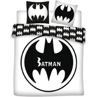 Aymax Batman White doppelte, doppelte Bettdeckenbezug 240×220cm, 65x65 cm