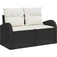 vidaXL Sofa Set 10 stk. Schwarz [Synthetisch]: Polyrattan