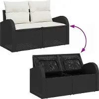 vidaXL Garten-Sofa-Set 13 stk. 12-Sitzanzahl Schwarz und Creme
