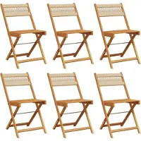 vidaXL Gartenstühle 6 Stk. Klappbar Beige Massivholz Akazie