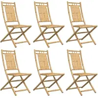 vidaXL Gartenstühle 6 Stk. Klappbar 46x66x99 cm Bambus