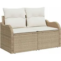 vidaXL Gartensofa-set 8 stk. Beige Poly-Rattan