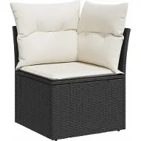vidaXL Gartensofa-set 7 Stk. Schwarz Poly-Rattan
