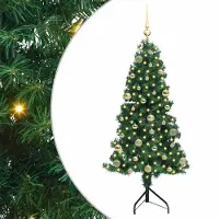 vidaXL Eckiger Künstlicher Weihnachtsbaum Grün 150 cm PVC und Metall 3397254