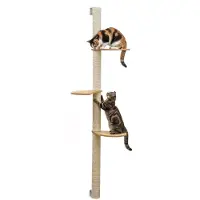 Eyepower 170 cm Wandkratzbaum mit 3 Plateaus für Katzen - Sisal Kratzbaum zur Wandmontage