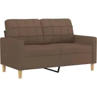 vidaXL 2-tlg. Sofagarnitur mit Kissen Braun Stoff