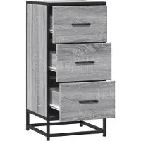 vidaXL Sideboard Grau Sonoma 35,5x35x76 cm Holzwerkstoff und Metall