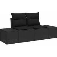 vidaXL Gartensofa-set 7 Stk. Schwarz Poly-Rattan