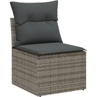 vidaXL Gartensofa-set 6 stk. 5-Sitzanzahl Grau Poly-Rattan