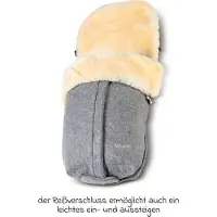 Fellhof Kinderwagenfellsack Cortina Filz hellgrau 40 x 98 cm, Innenmaterial: 100% Merino-Lammfell 1 St