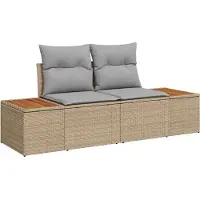 vidaXL Gartensofa-set 7 Stk. Beige Poly-Rattan