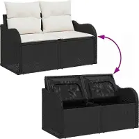 vidaXL Gartensofa-set mit Speicher 6 pcs Braun Poly-Rattan