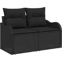 vidaXL Gartensofa-set 10 Stk. Schwarz Poly-Rattan