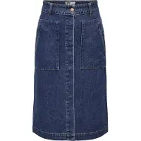 JDY Damen Olivia Jeansrock Dunkel Blau Jeansstoff